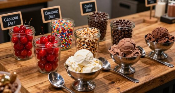 organized themed ice cream station