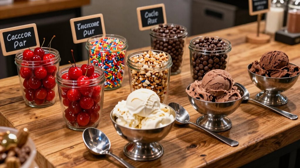 organized themed ice cream station