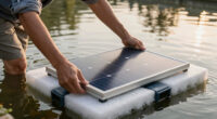 Floating Solar PV on Foam with Air Bubblers