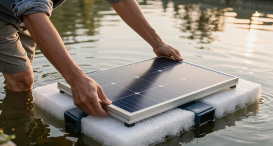 Floating Solar PV on Foam with Air Bubblers