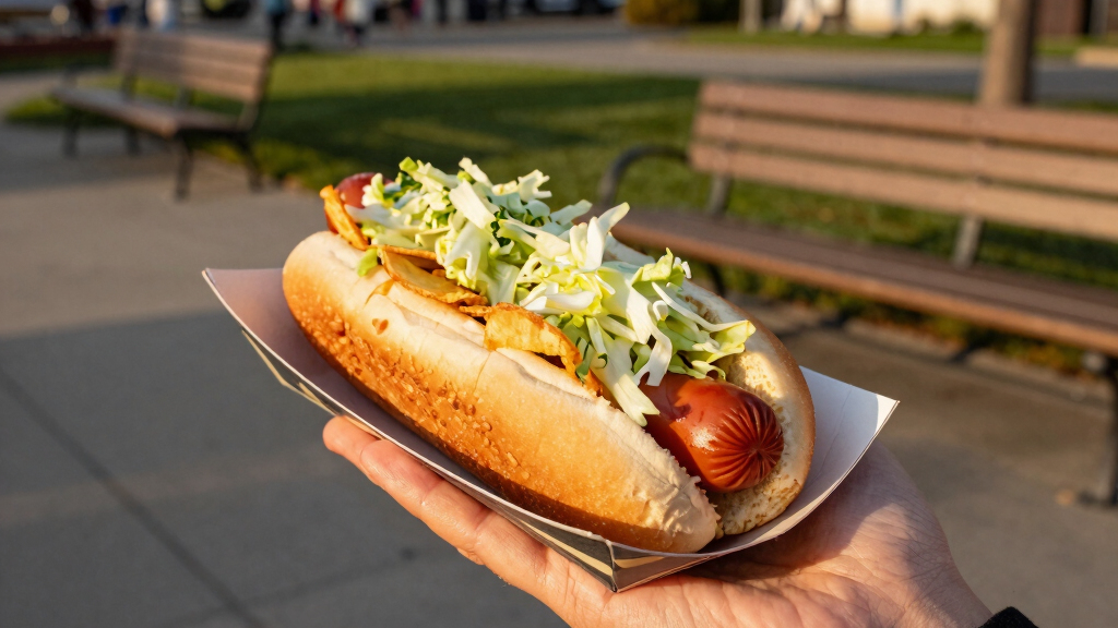 Hot Dogs With Vinegared Iceberg And Potato Chips