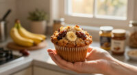 Jimi Famurewa’s banana, medjool date, tahini and sesame crumble muffins – recipe