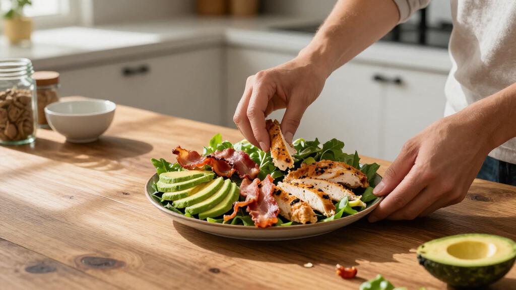 Crispy Chicken Avocado And Bacon Salad