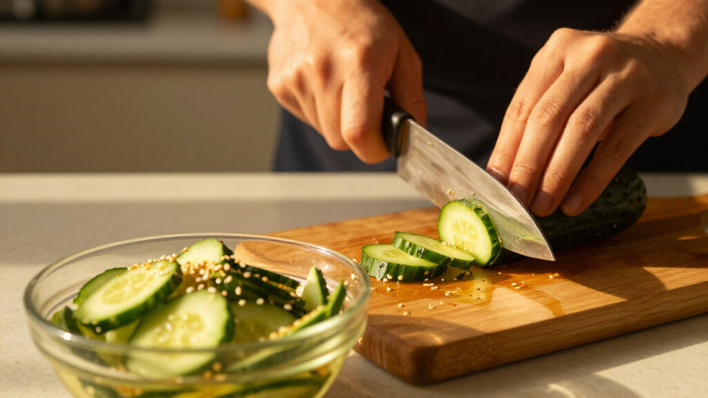 Cucumber Salad With Sesame And Rice Vinegar