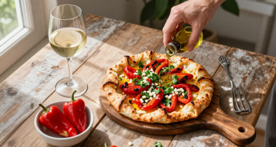 Crostone Di Pane Con Peperoni, Aglio E Prezzemolo