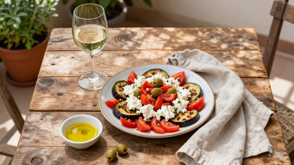 Friselle Con Pomodoro, Melanzane, Ricotta Affumicata E Olive