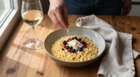 Orzotto Al Formaggio, Speck E Frutti Di Bosco