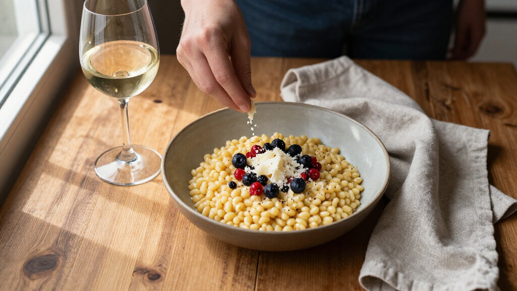 Orzotto Al Formaggio, Speck E Frutti Di Bosco
