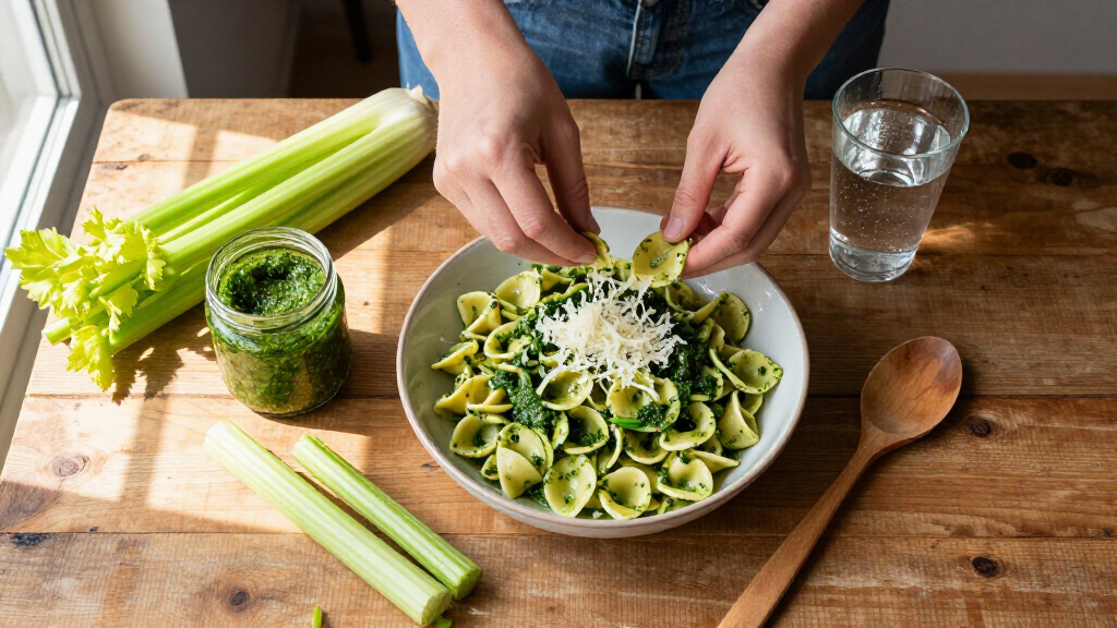 Trofie Al Pesto Di Sedano